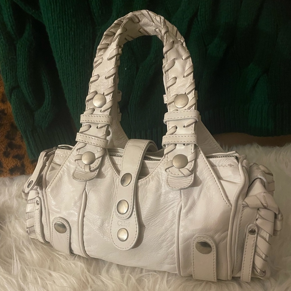 Chloe Silverado Vintage White Leather Handbag | Rare - Picture 15 of 15